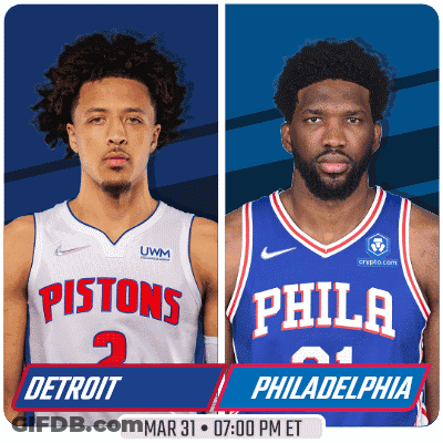 A Flyer For A Basketball Game Between The Pistons And The Phillies GIF