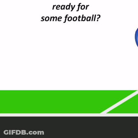 A Football And A Helmet On A Green Field With The Words " Ready For Some Football " GIF