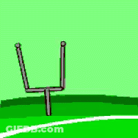 A Football Field With A Goal Post In The Middle GIF