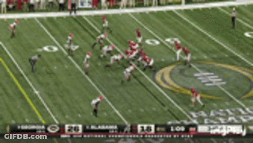 A Football Field With The Number 30 On The Side GIF