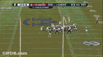 A Football Game Between Alabama And Auburn Is Being Shown On Cbs GIF