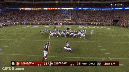 A Football Game Between Alabama And Texas A & M On Cbs GIF