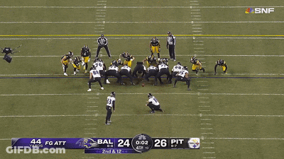A Football Game Between Bal And Pittsburgh Is Being Played GIF