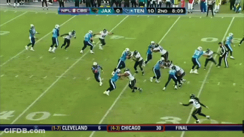 A Football Game Between Cleveland And Chicago Is Being Played GIF