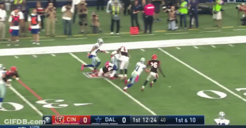 A Football Game Between Dallas And Cincinnati Is Going On GIF