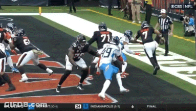 A Football Game Between Detroit And Indianapolis Is On Cbs GIF