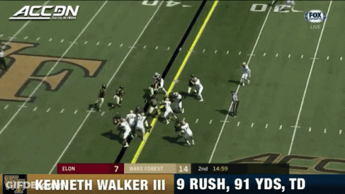 A Football Game Between Elon And Hake Forest GIF