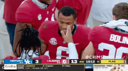A Football Game Between Kentucky And Alabama Is Being Played GIF