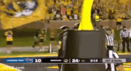 A Football Game Between Louisiana Tech And Missouri State University GIF