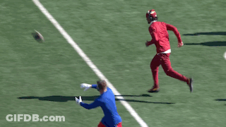 A Football Game Between Malik Nabers And Jayden Daniels Is Underway GIF