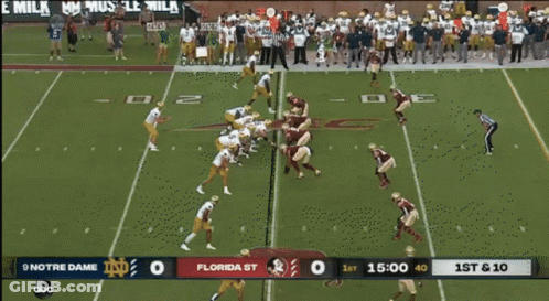 A Football Game Between Notre Dame And Florida St GIF