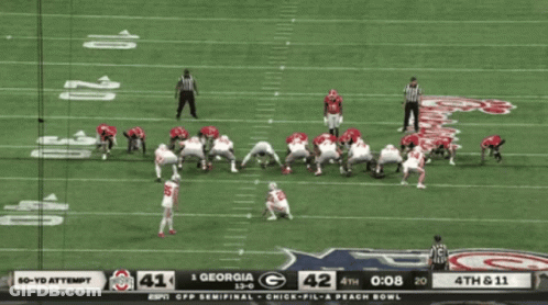 A Football Game Between Ohio And Georgia Is Being Played GIF