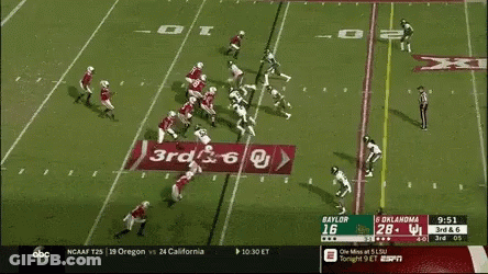 A Football Game Between Oklahoma And Baylor Is Underway GIF