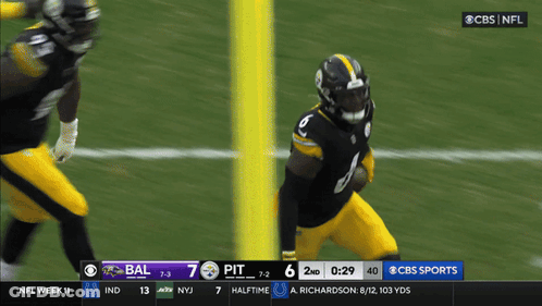 A Football Game Between Pittsburgh And Baltimore GIF