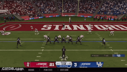 A Football Game Between Stanford And Kentucky Is Underway GIF