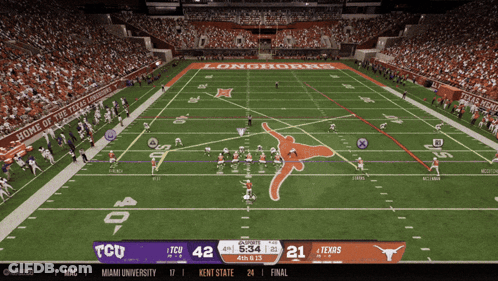 A Football Game Between Tcu And Kent State Is Being Played GIF