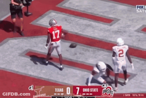 A Football Game Between Texas And Ohio State Is On Fox GIF