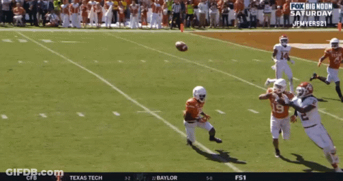 A Football Game Between Texas Tech And Baylor Is Being Broadcast On Fox Big Noon Saturday GIF