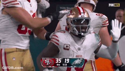 A Football Game Between The 49Ers And The Eagles Is Being Broadcast On Fox Nfl GIF