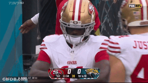 A Football Game Between The 49Ers And The Jaguars Is Being Shown On Fox NFL GIF