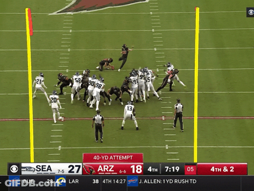 A Football Game Between The Arizona Cardinals And Seahawks GIF
