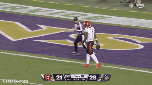 A Football Game Between The Bengals And The Ravens Is Being Shown On Prime GIF