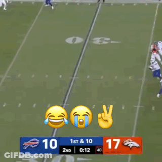 A Football Game Between The Buffalo Bills And Broncos GIF
