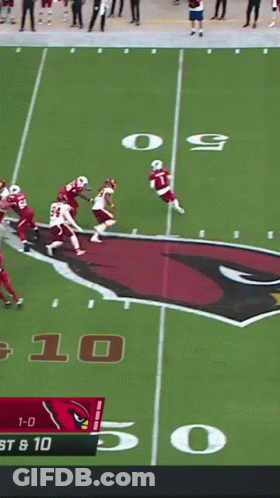 A Football Game Between The Cardinals And The Washington Redskins GIF