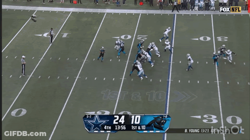 A Football Game Between The Cowboys And Panthers On Fox Nfl GIF