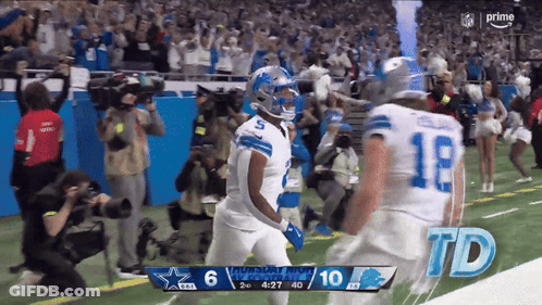A Football Game Between The Cowboys And The Detroit Lions Is Being Shown On Prime GIF