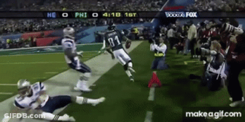 A Football Game Between The Patriots And The Eagles Is Underway GIF