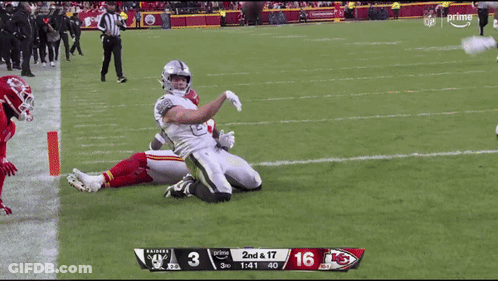 A Football Game Between The Raiders And The Chiefs Is Being Shown On Prime GIF