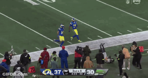 A Football Game Between The Rams And Seahawks Is Being Broadcast On Prime GIF