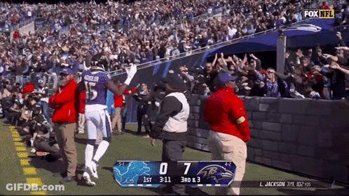 A Football Game Between The Ravens And The Jets GIF