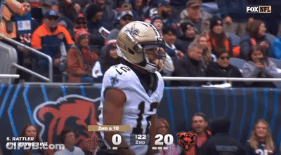 A Football Game Between The Saints And The Bears Is Being Broadcast On Fox Nfl GIF