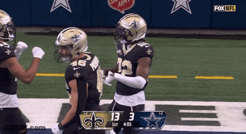A Football Game Between The Saints And The Cowboys Is Being Broadcast On Fox NFL GIF