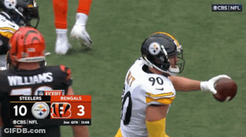 A Football Game Between The Steelers And The Bengals Is Underway GIF