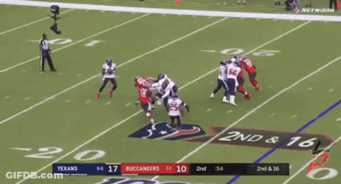 A Football Game Between The Texans And Buccaneers Is Underway GIF
