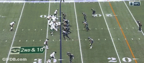 A Football Game Is Being Played And The Number 50 Is On The Back Of A Jersey GIF