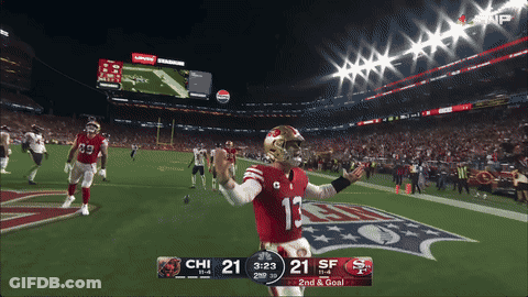 A Football Game Is Being Played And The Score Is 21 To 21 GIF