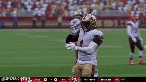 A Football Game Is Being Played Between The 49Ers And The Falcons GIF