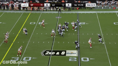 A Football Game Is Being Played Between The 49Ers And The Vikings GIF