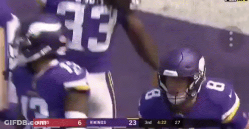 A Football Game Is Being Played Between The 49Ers And Vikings GIF
