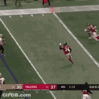 A Football Game Is Being Played Between The Falcons And The Jets GIF
