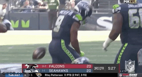 A Football Game Is Being Played Between The Seahawks And The Falcons On Fox NFL . GIF