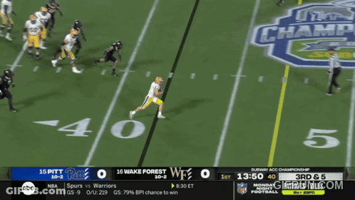 A Football Game Is Being Played Between The Warriors And The Pittsburgh Steelers GIF