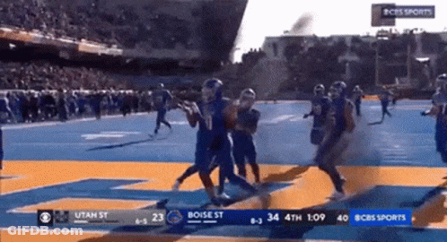 A Football Game Is Being Played Between Utah And Boise St. GIF