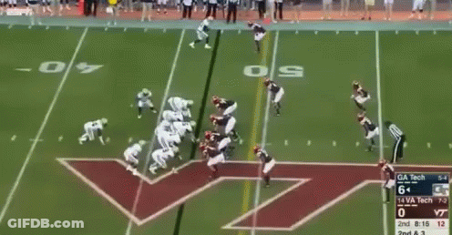 A Football Game Is Being Played Between Virginia Tech And Virginia Tech GIF