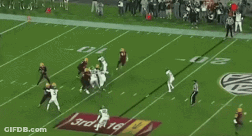 A Football Game Is Being Played In A Stadium With A Banner That Says Sunflower On It GIF