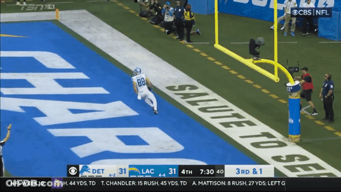 A Football Game Is Being Played On Cbs GIF